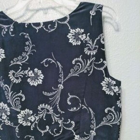 PENDLETON 100% Silk Blue Floral Sheath Dress 10 - Picture 7 of 8